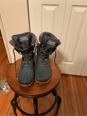 Storm Kids' Navy and Tan Snow Boots